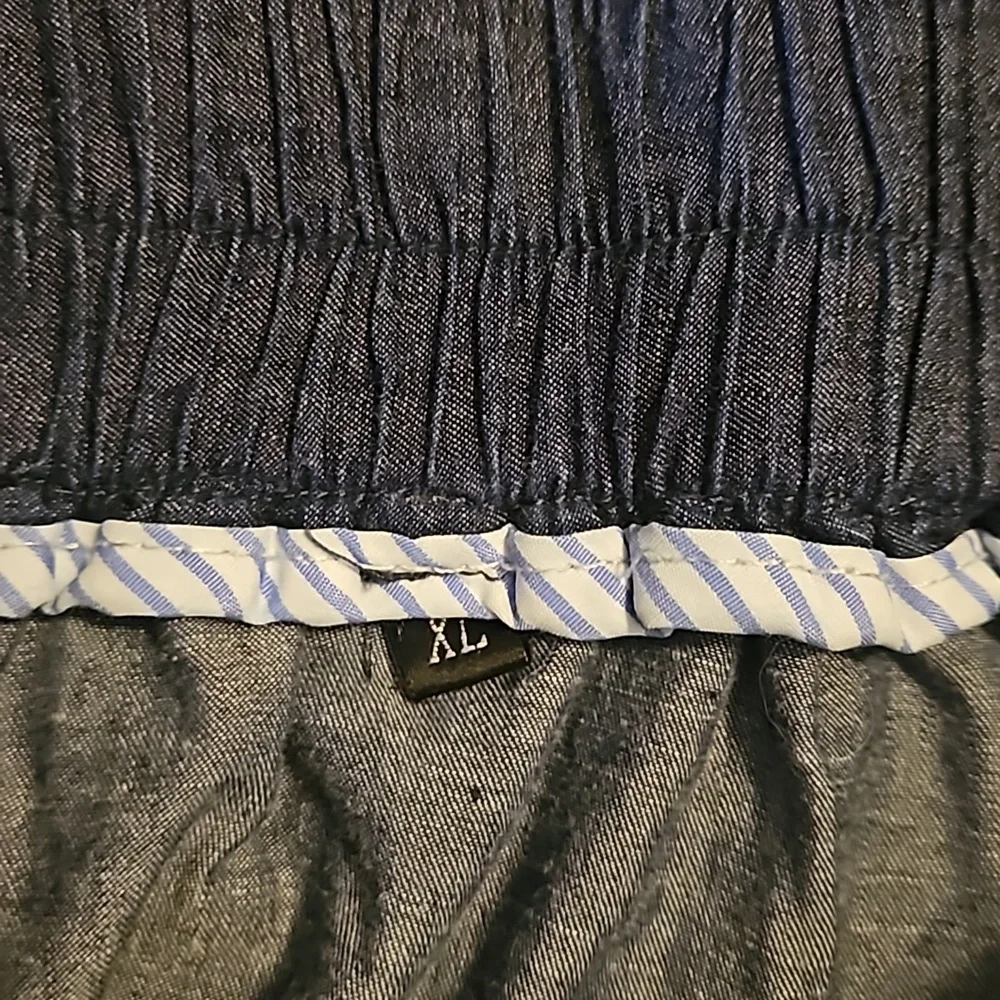 Flowy Blue Jean Pleated skirt XLarge - Picture 5 of 5